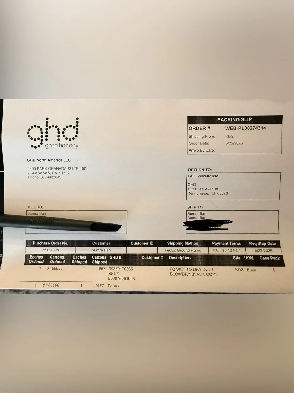 ghd duet blowdry brush with Pouch. Wet to dry